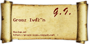 Grosz Iván névjegykártya