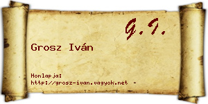 Grosz Iván névjegykártya